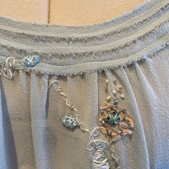 Rebecca Taylor Puff Sleeve Silk Blouse with tie Size 6 - Picture 8 of 16